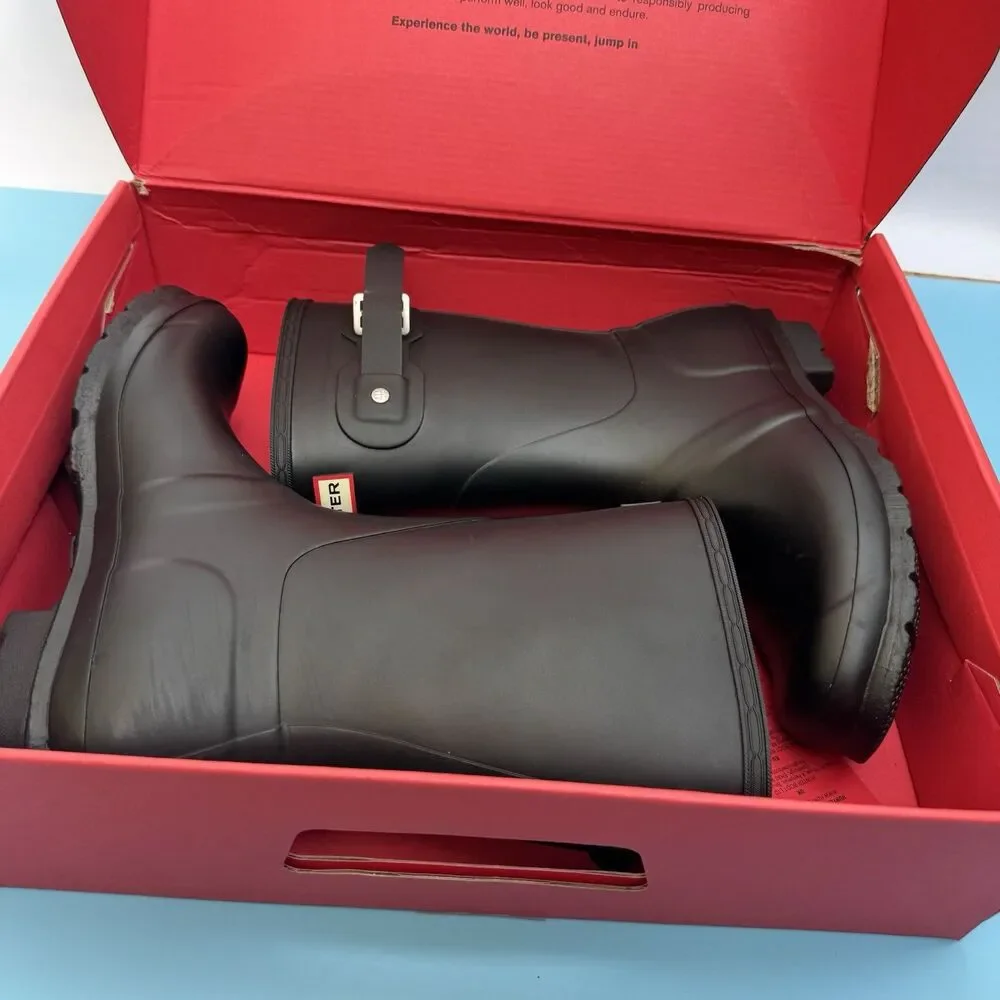 Hunter Women's Black Original Short Rain Boots Winter Waterproof Boots Sz 7